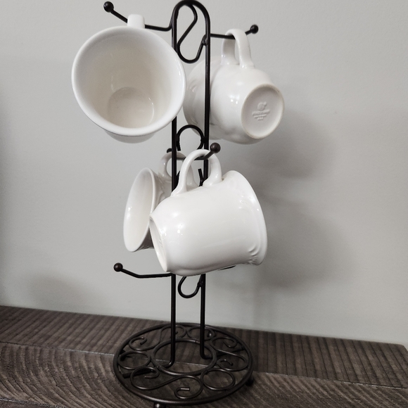 Set of 4 Pfaltzgraff Filigree White Mugs Cups 1 of 2 sets SET #2 - Picture 2 of 7